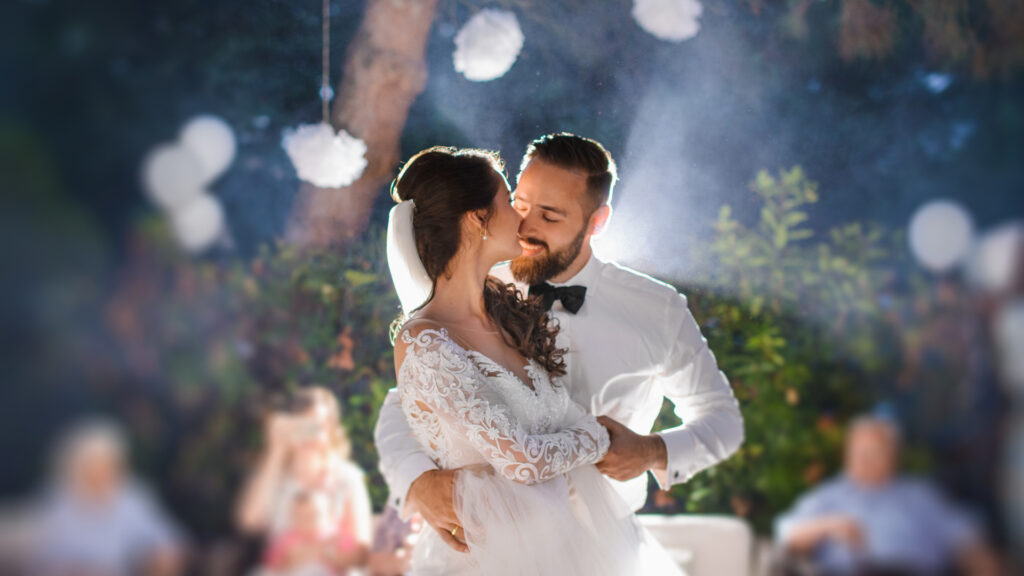 Young married couple at wedding ceremony