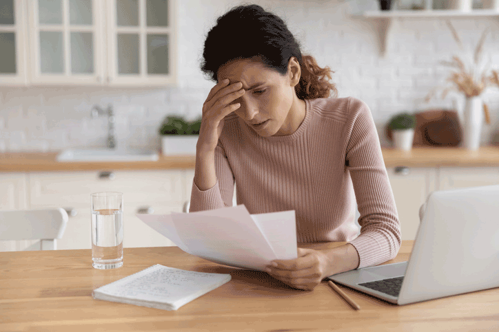 Woman reviewing paperwork