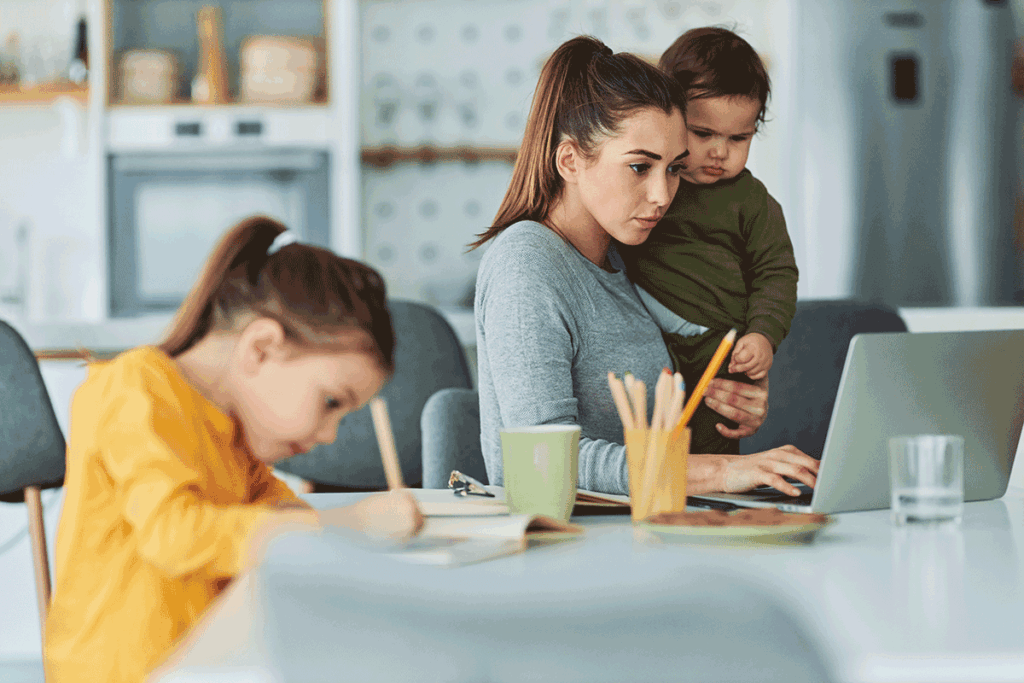 Family reviewing paperwork
